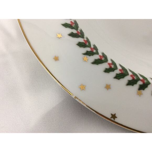 AMERICAN ATELIER POINSETTIAS CHRISTMAS SOUP BOWLS 9" PORCELAIN #3398 - Picture 4 of 7